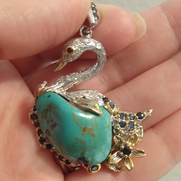 Wonderful genuine Arizona turquoise pendant - Picture 7 of 8